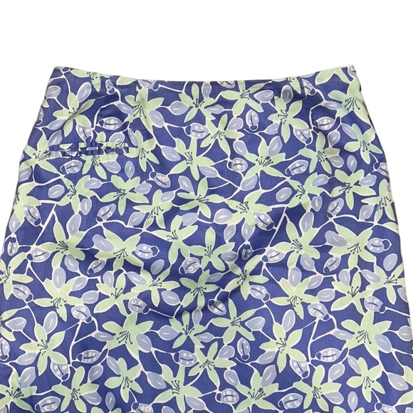 Lilly Pulitzer Vintage Purple & Green Floral Ladybug Print Scalloped Skirt - 12 - Picture 2 of 10